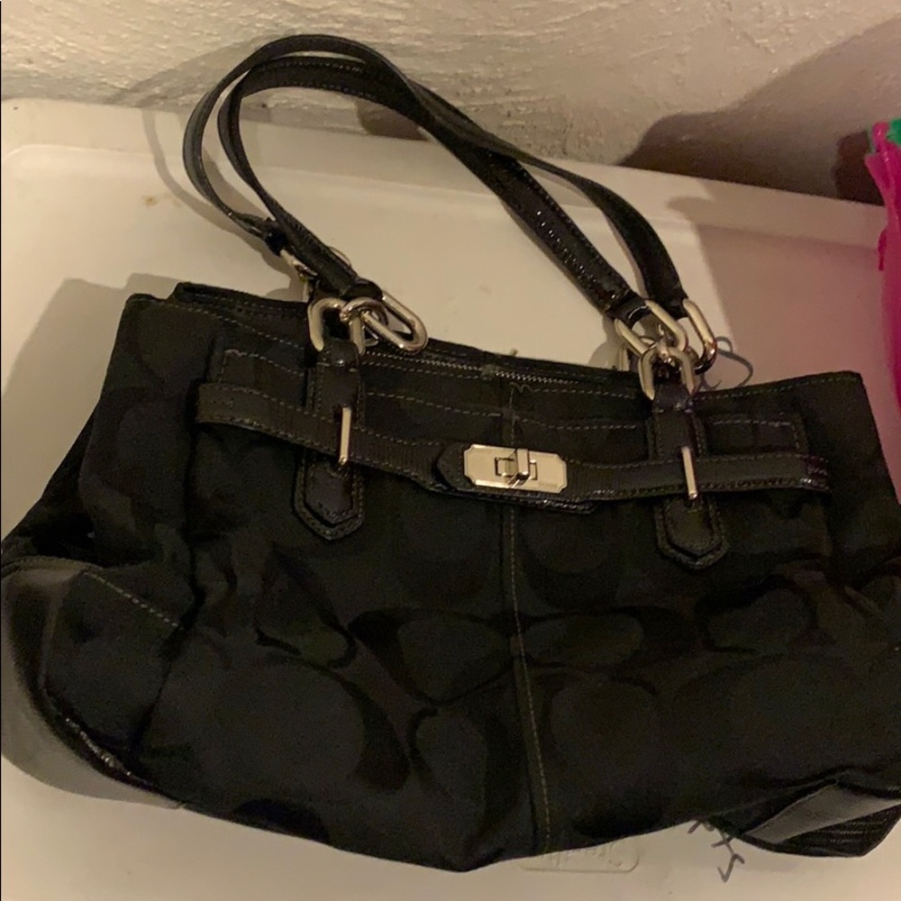 Black coach handbag